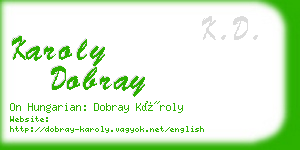 karoly dobray business card